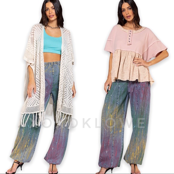 POL Rainbow Festival Harem Jogger Denim Jeans - Picture 9 of 15